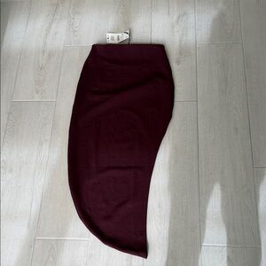 Zara Deep Red Asymmetrical Skirt